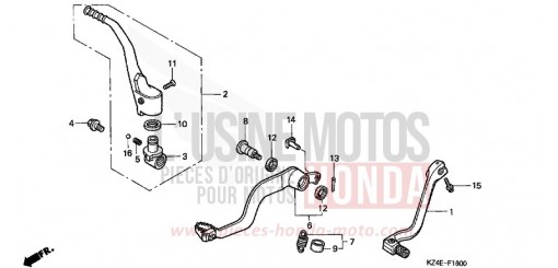 PEDAL/KICK STARTER ARM CR125RY de 2000